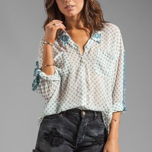 Free People Easy Rider Transparent Button Down